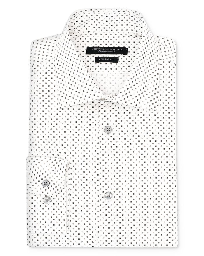 John Varvatos Star USA Square Print Regular Fit Dress Shirt