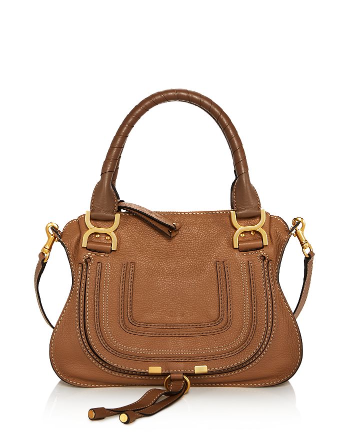 Chloé Marcie Small Leather Satchel In Pink