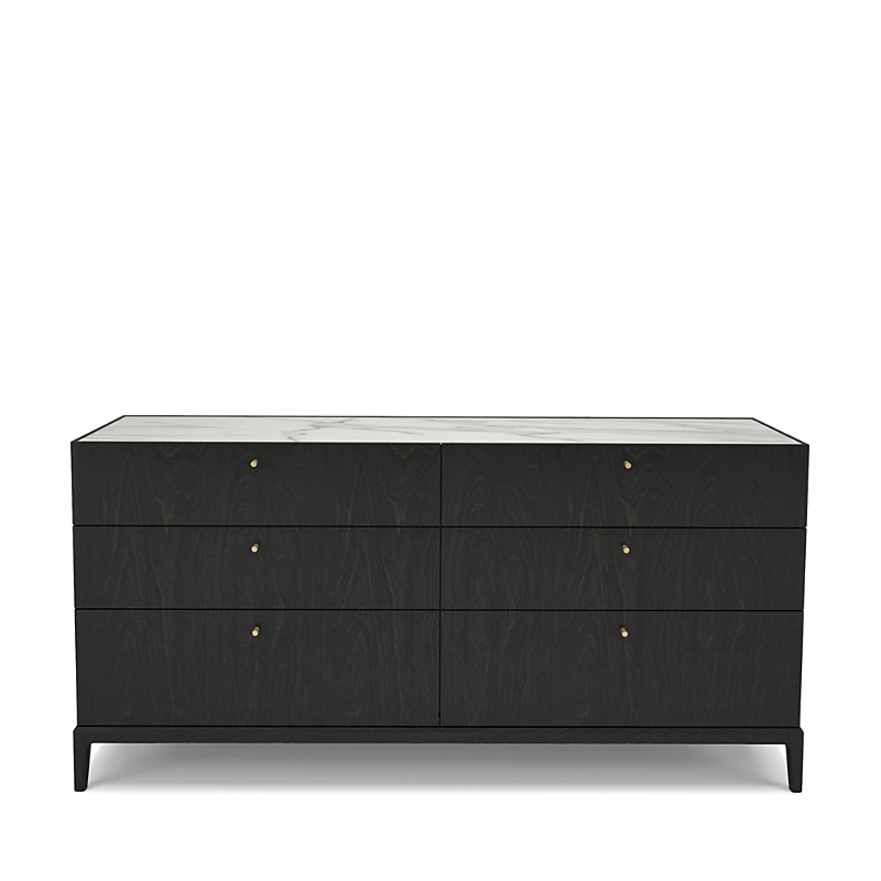 Huppe Hemrik 6-drawer Chest In Blackened Birch/ Ceramic