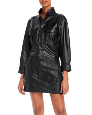 knee length dresses for ladies CARGO TUBE FAUX LEATHER MIDI DRESS – Arelia's Dream main image 1