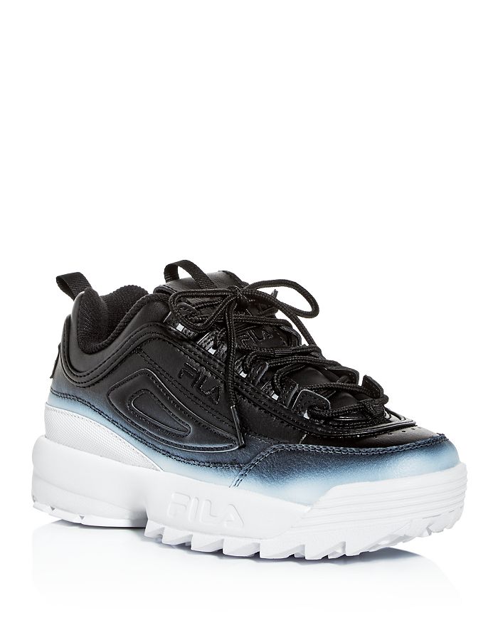 Fila Women s Disruptor Ii Brights Fade Low top Sneakers In Black white ModeSens