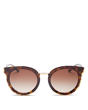 Dolce & Gabbana Women's Round Sunglasses, 52mm In Havana/brown Gradient
