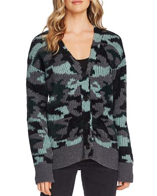 VINCE CAMUTO - Eyelash-Knit Camo Cardigan