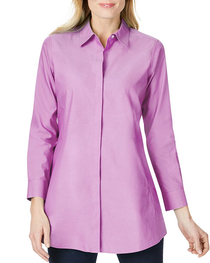 Foxcroft Cici Cotton Non-Iron Tunic Shirt | Bloomingdale's
