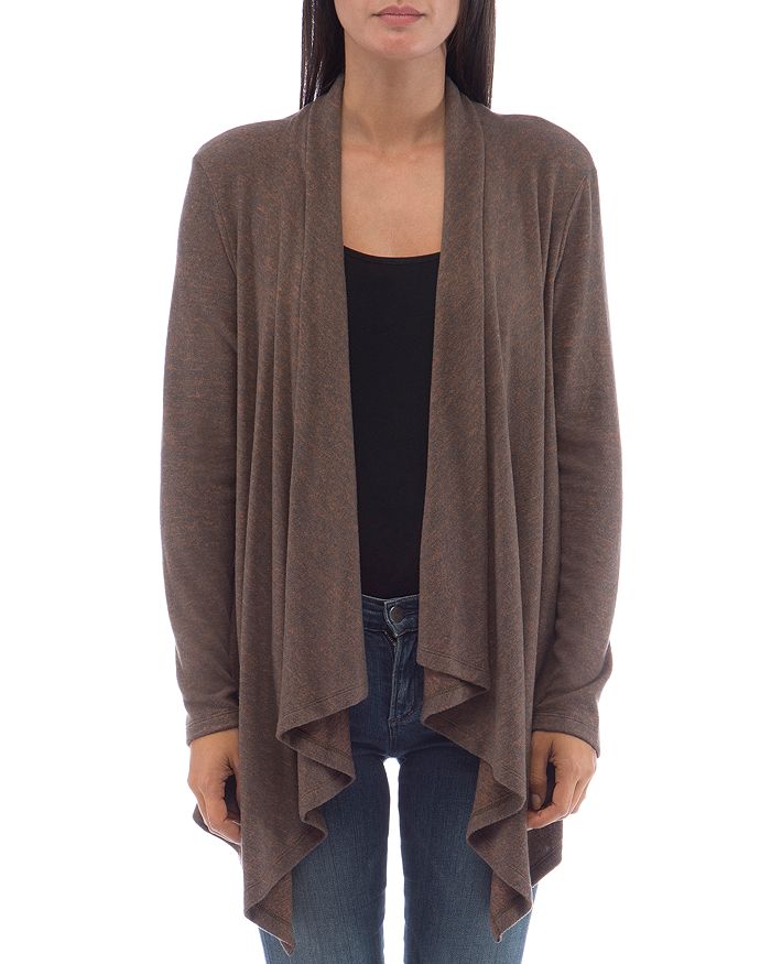 B Collection By Bobeau Amie Waterfall Cardigan In Olive/copper