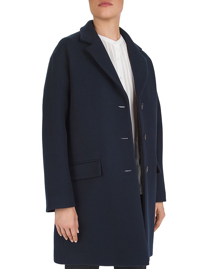 Gerard Darel Pippa Virgin Wool-blend Coat In Blue