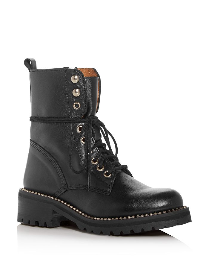 Aqua Women's Jax Combat Boots - 100% Exclusive In Black Leather | ModeSens