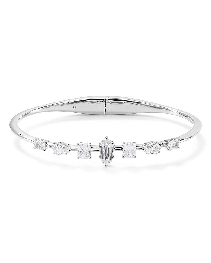 Nadri Eliza Hinged Bracelet In Clear/silver