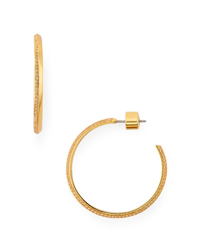 Kate Spade New York Raise The Bar Pave Hoop Earrings In Gold