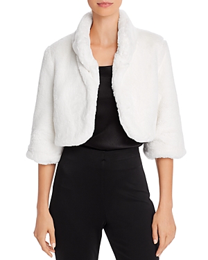 Laundry By Shelli Segal Faux Fur Shrug In White