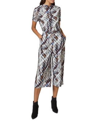 mixed print jumpsuit