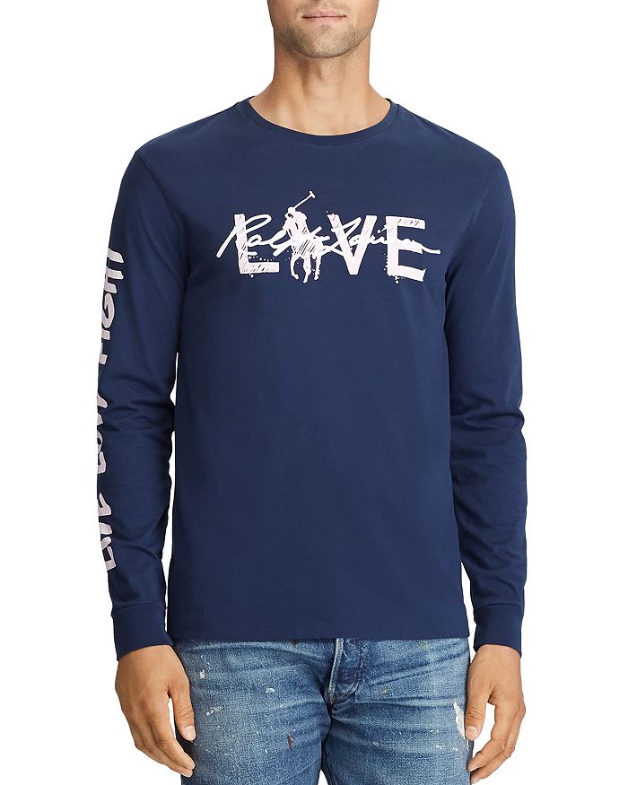 Polo Ralph Lauren Pink Pony Live Love Tee In Spring Navy ModeSens