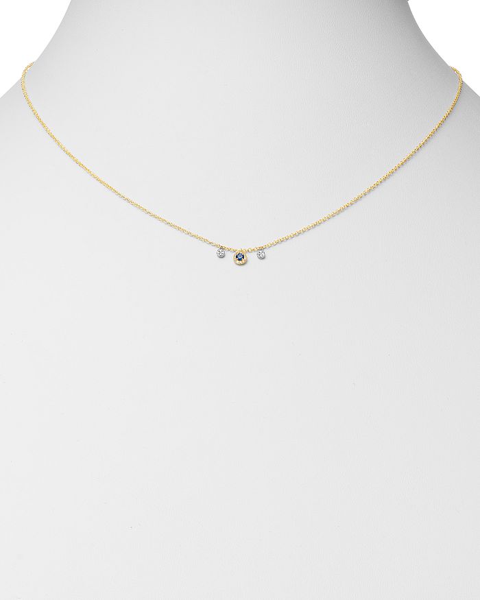 Shop Meira T 14k Yellow Gold & 14k White Gold Blue Sapphire & Diamond Necklace, 18 In Blue/gold