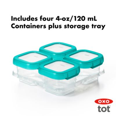 Tot 4-Piece Baby Blocks Freezer Storage Containers
