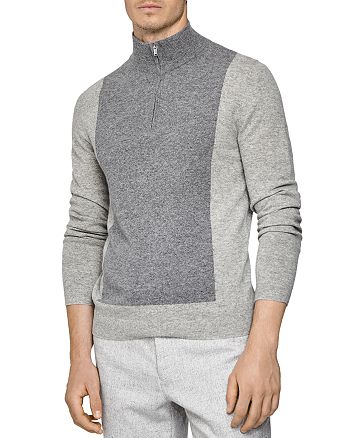 REISS Boardman Color-Block Half-Zip Sweater | Bloomingdale's