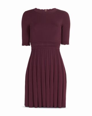 Ted Baker Dorlean Scallop Trim Knit Skater Dress | Bloomingdale's Women