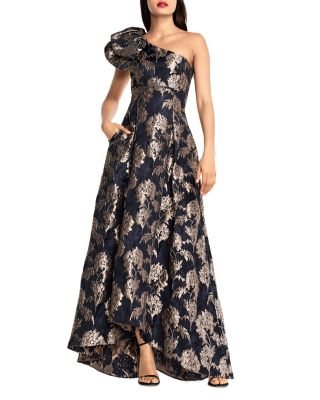 Aidan Mattox One Shoulder Jacquard Gown Bloomingdale s