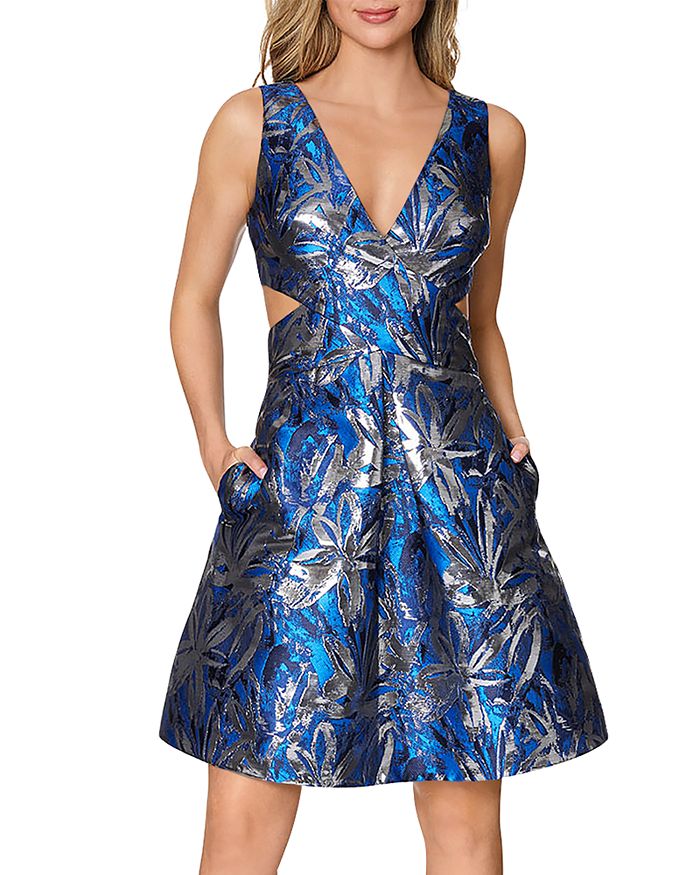 Laundry by Shelli Segal Metallic Jacquard Fit and Flare Dress Bloomingdale s