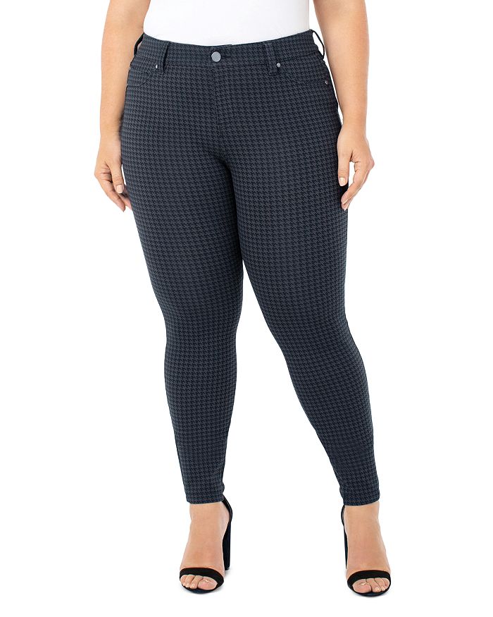 LIVERPOOL LOS ANGELES PLUS MADONNA HOUNDSTOOTH FIVE-POCKET LEGGINGS,LY2015P1474