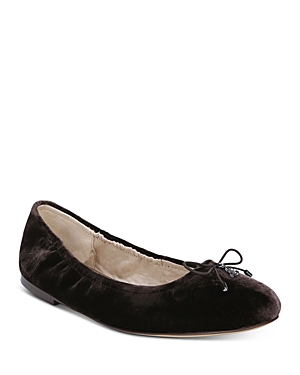 Shop Sam Edelman Women's Felicia Ballet Flats In Buffalo Brown Velvet