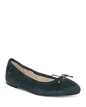 Sam Edelman Felicia Ballet Flats Women's Shoes In Jasmine Green Suede