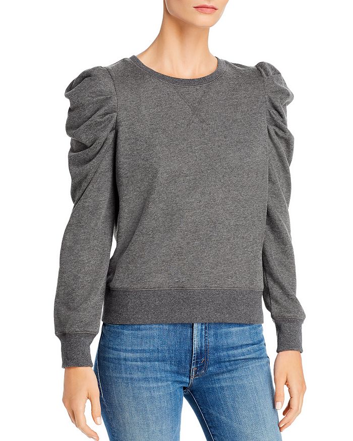 Rebecca Minkoff Janine Pleated-shoulder Sweatshirt In Charcoal