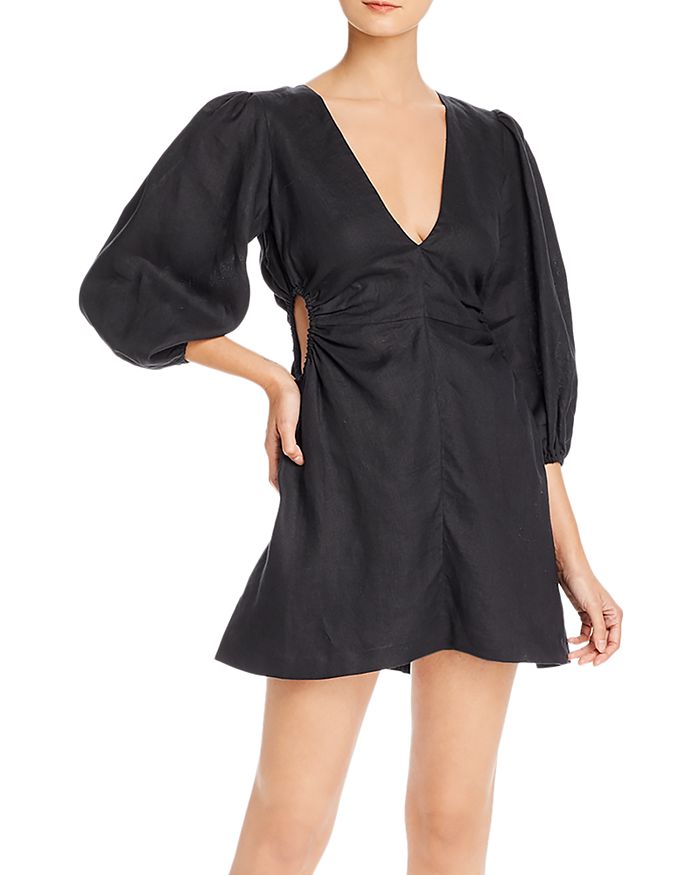 Bec Bridge Lottie Linen Cutout Mini Dress In Black Modesens