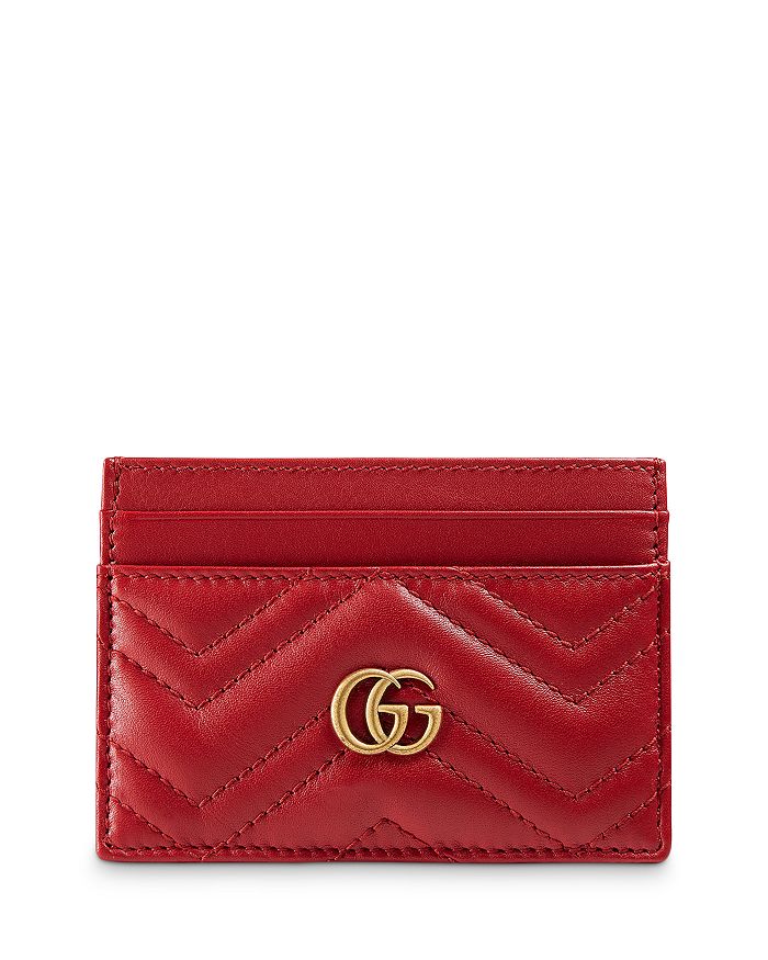 Gucci GG Marmont Quilted Leather Card Case | Bloomingdale's
