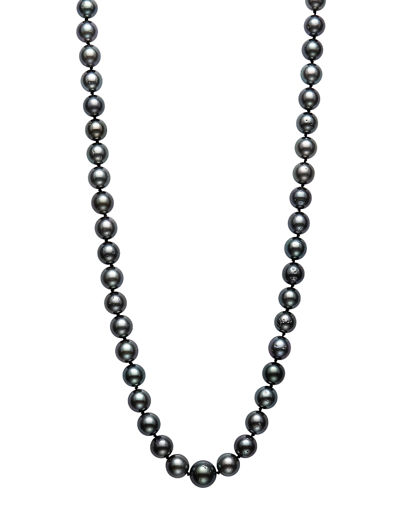 Bloomingdale's Tahitian Black Cultured Pearl Strand Necklace In 14k Yellow Gold, 18 - Exclusive In Black/gold