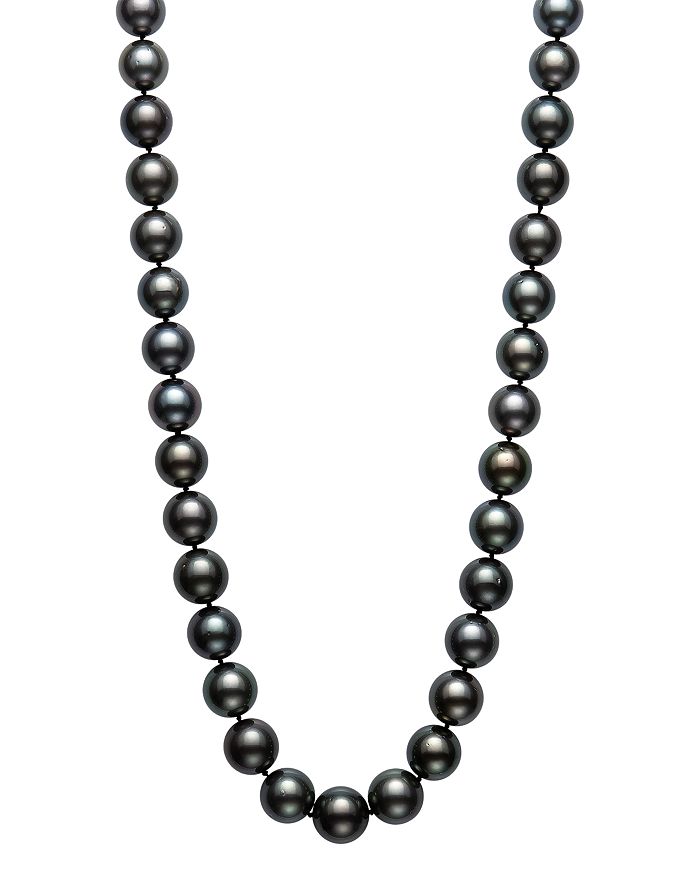 Bloomingdale's Tahitian Black Cultured Pearl Strand Necklace In 14k Yellow Gold, 18 - 100% Exclusive In Black/gold