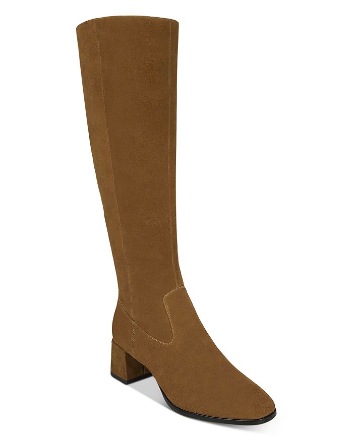 Via Spiga Women's Sanora Block Heel Tall Boots In Wood Leather