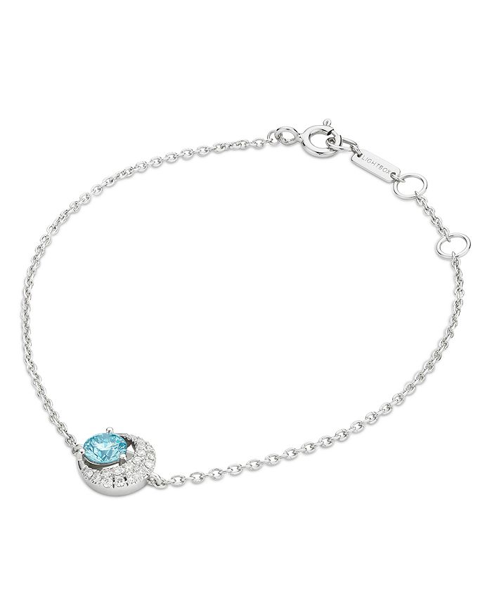Lightbox Jewelry Blue Moon Lab-grown Diamond Bracelet In Sterling Silver In Blue/silver