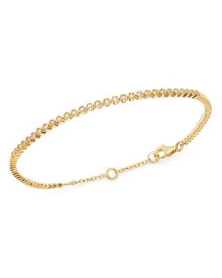 Bloomingdale's Bezel-Set Diamond Stacking Bracelet In 14K Yellow Gold ...