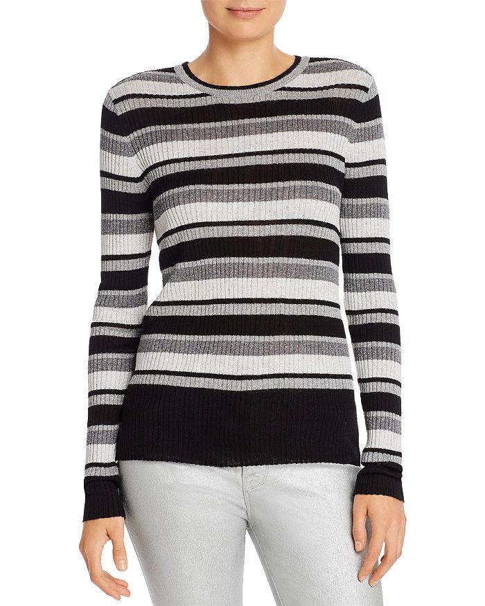 Frame Metallic Striped Rib-knit Sweater | ModeSens