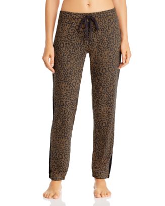 PJ Salvage Leopard Print Tuxedo Stripe Jogger Pants | Bloomingdale's