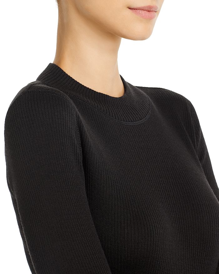 Theory Ribbed Flounce Midi Jumper Dress In Black ModeSens