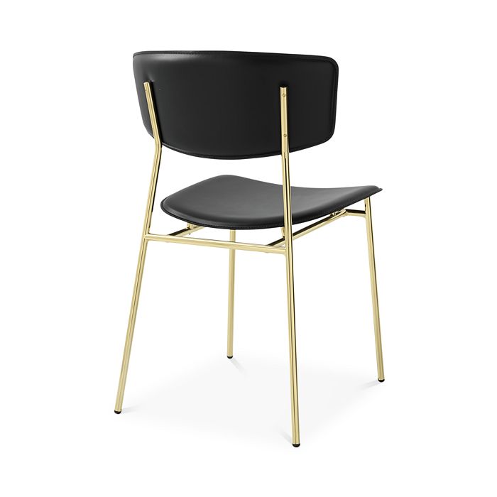 Shop Calligaris Fifties Leather Chair In Brass/black