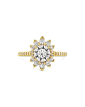 Hayley Paige for Hearts on Fire 18K Yellow Gold Behati Say It Your Way Oval Engagement Ring with Diamond & Pink Sapphire