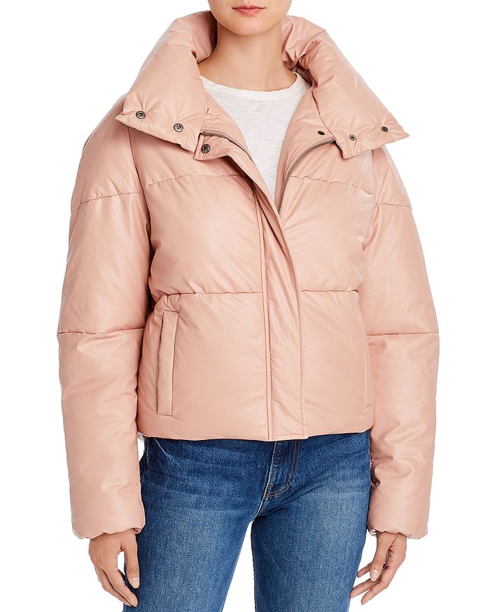 Apparis Camila Quilted Faux-leather Puffer Jacket In Blush