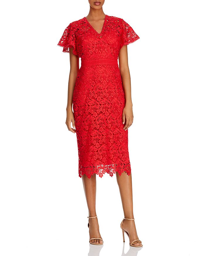Shoshanna Taylor Imperial Lace Midi Dress Bloomingdale s
