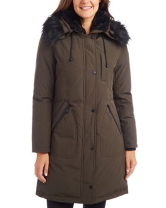 VINCE CAMUTO Faux Fur Trim Puffer Coat | Bloomingdale's