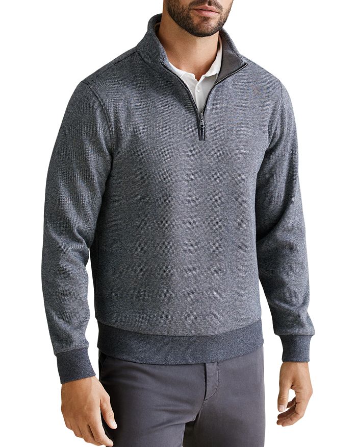 Zachary Prell Braemore Quarter-zip Fleece Lined Sweater In Gray