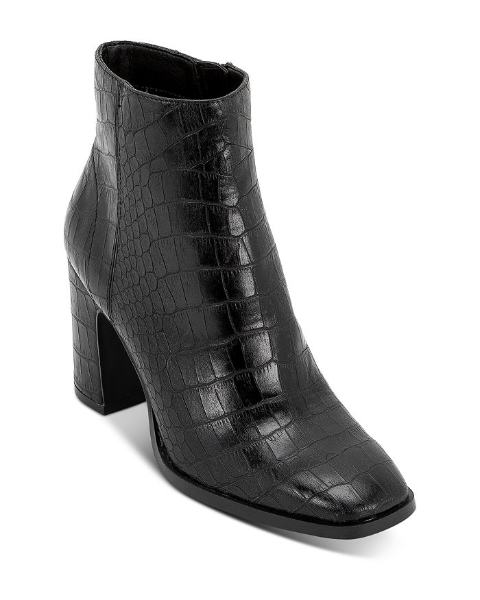 Dolce Vita Women's Fiola Block Heel Booties In Black Croc