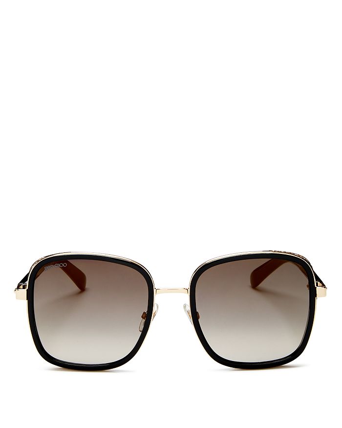 Jimmy Choo Women's Elva Mirrored Square Sunglasses, 54mm In Black Gold/gray Gradient
