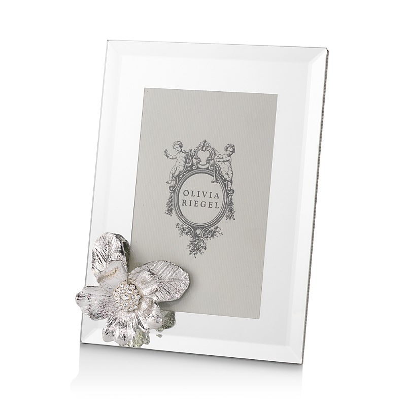 Olivia Riegel Botanica Silver & Crystal Frame In Silver