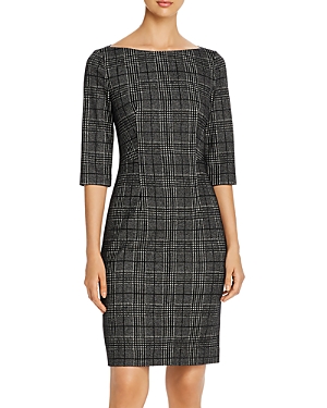 BOSS DOKOS GLEN PLAID SHEATH DRESS,5041483396000