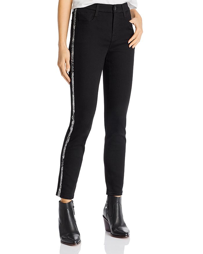 7 FOR ALL MANKIND JEN7 BY 7 FOR ALL MANKIND SIDE STRIPE CROPPED BOOTCUT JEANS IN BLACK,GS0569930A