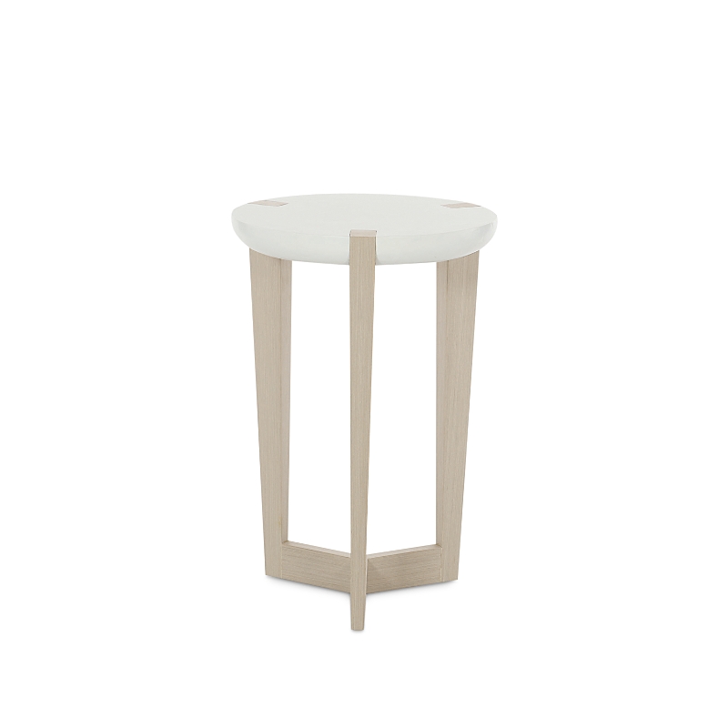 Bernhardt Axiom Round Chairside Table In Linear White