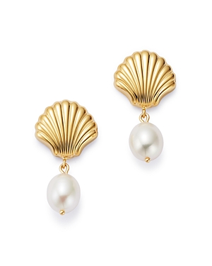 Bloomingdale's Cultured Freshwater Pearl Shell Drop Earrings in 14K Yellow Gold - 100% Exclusive