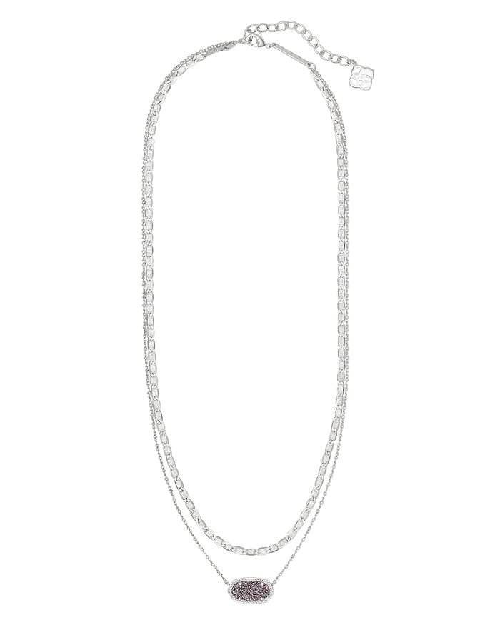 Kendra Scott Elisa Multi-strand Necklace, 18-20.5 In Rhodium/platinum Drusy